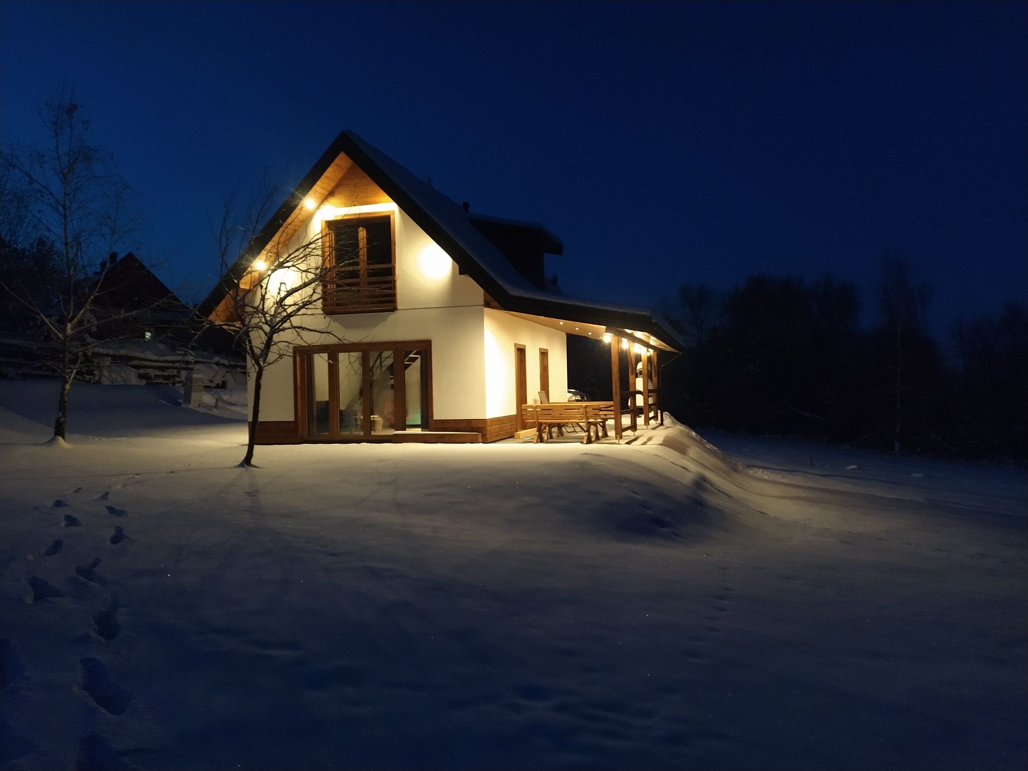 Domek z balia jacuzzi w Beskid Niski , las cisza spokòj , Leśna Chata