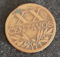 MOEDA República Portuguesa - XX CENTAVOS 1943 e 1944 e 1945