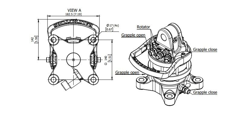 Baltrotors / 3 T / Flansza / Rotator hydrauliczny / Obrotnica / Rotor
