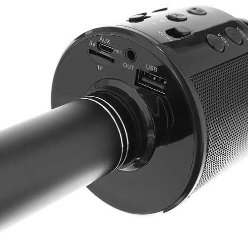Mikrofon bezprzewodowy karaoke czarny Głośnik Bluetooth