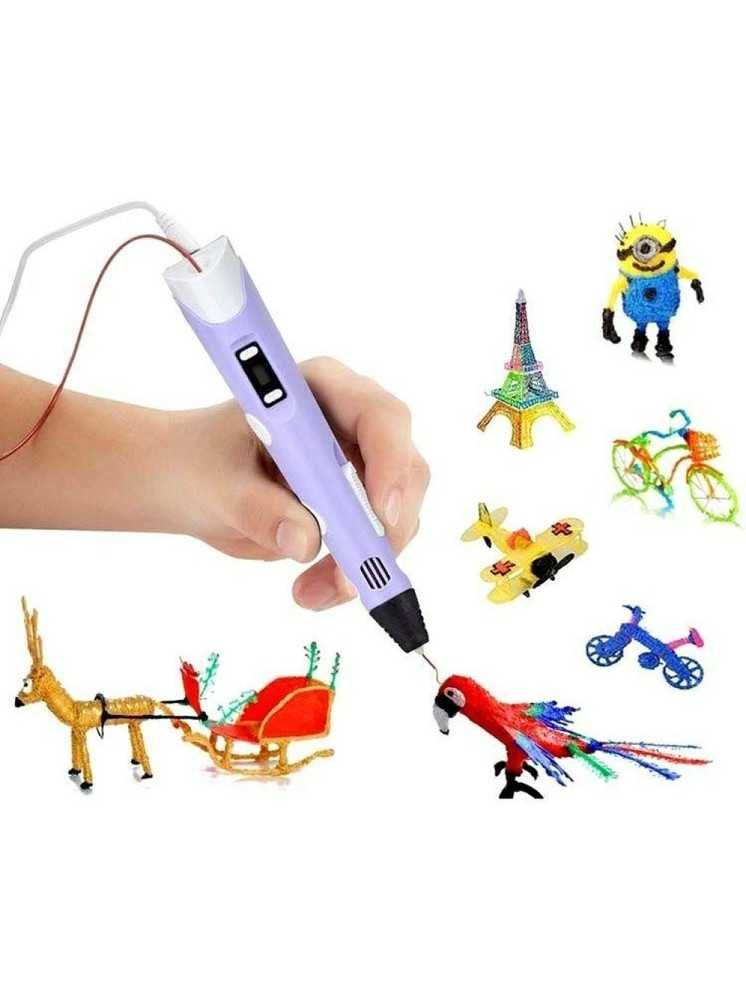 3D-ручка для рисования 3D Pen в комплекте с разноцветным пластиком
