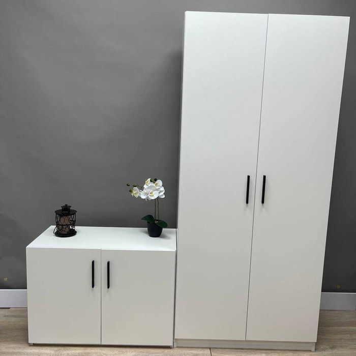 Двох дверна шафа "Віолла".Шафка в передпокій.Меблі для дому.Білий.