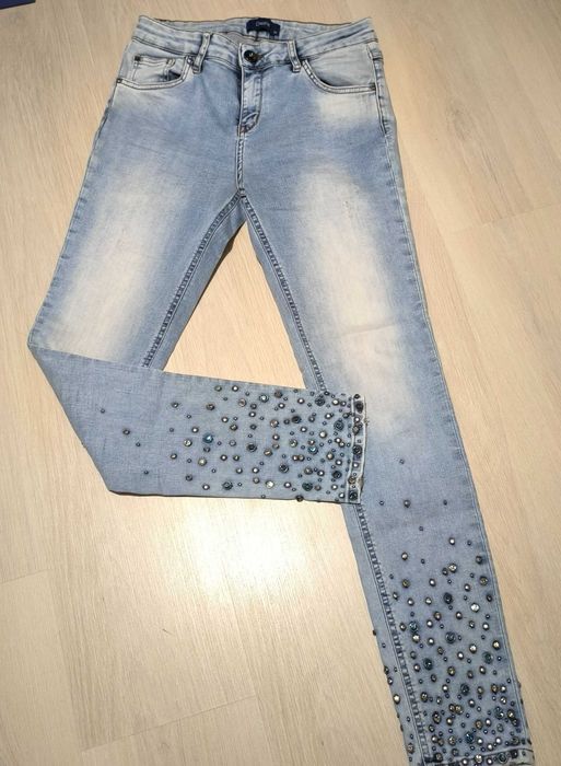 Spodnie jasny jeans damskie Dishe L