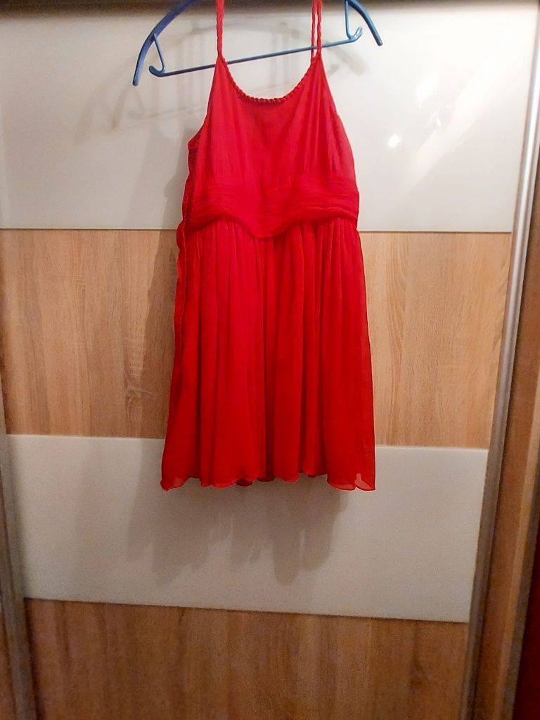 Czerwona sukienka wizytowa,wieczorowa,wesele, rozm 38, M, H&M