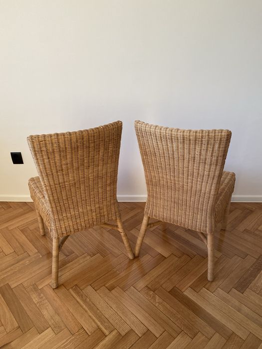Dwa krzesła - wiklina rattan