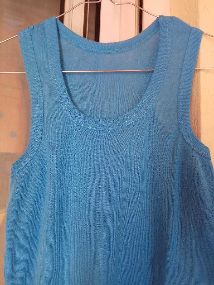 Blusa Azul Algodão - Sem Mangas - Senhora - Tamanho 36