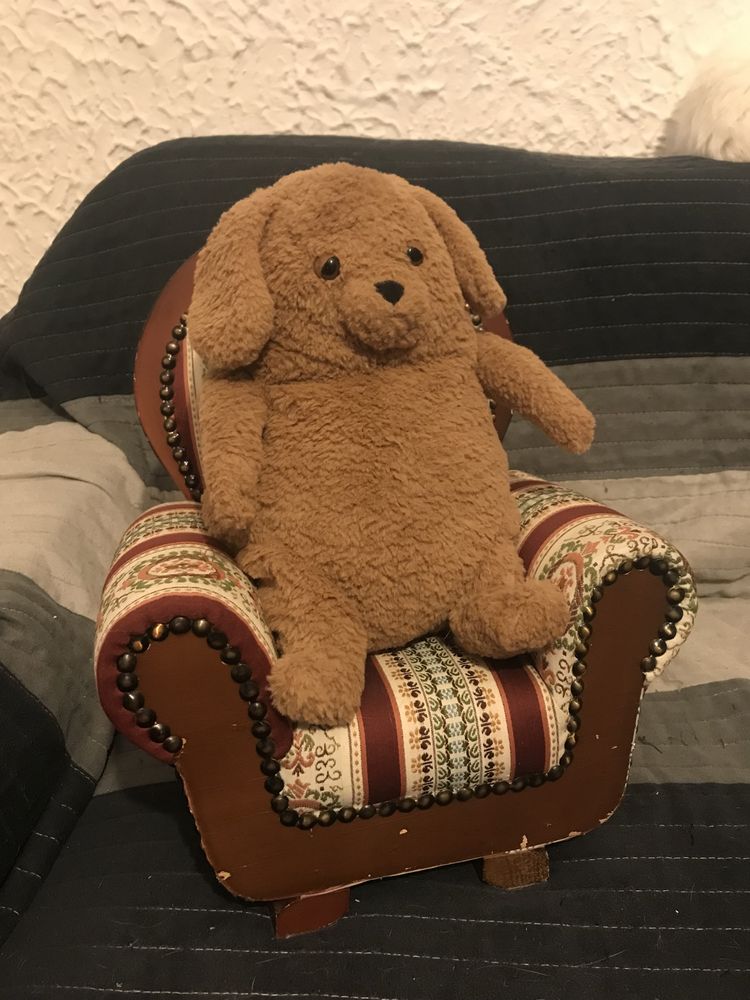 Mini fotel dla misia, lalki, vintage