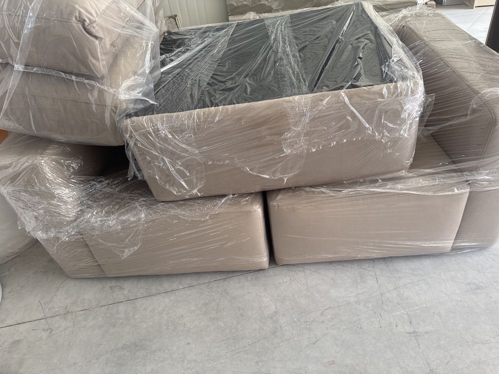 Sofa e banco apoio novo tecido impermeabilizado
