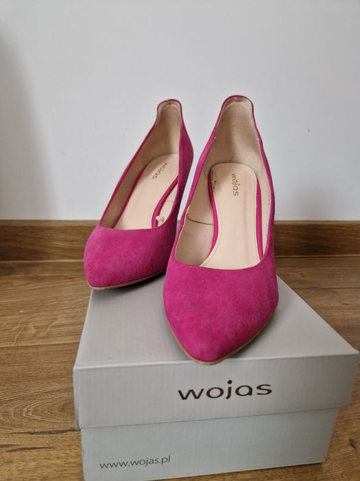 Szpilki Wojas fuksja rozmiar 39 zamsz skóra