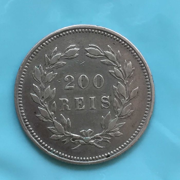 moeda 200 Réis 1892 - D. Carlos - prata