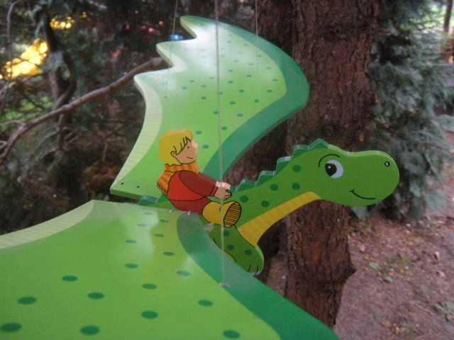 goki smok latający dinozaur drewniana zabawka ruchoma marionetka