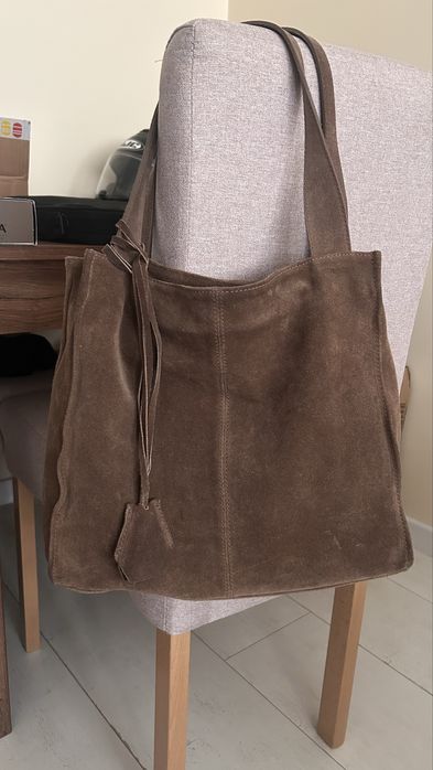 Torebka shopper zamszowa