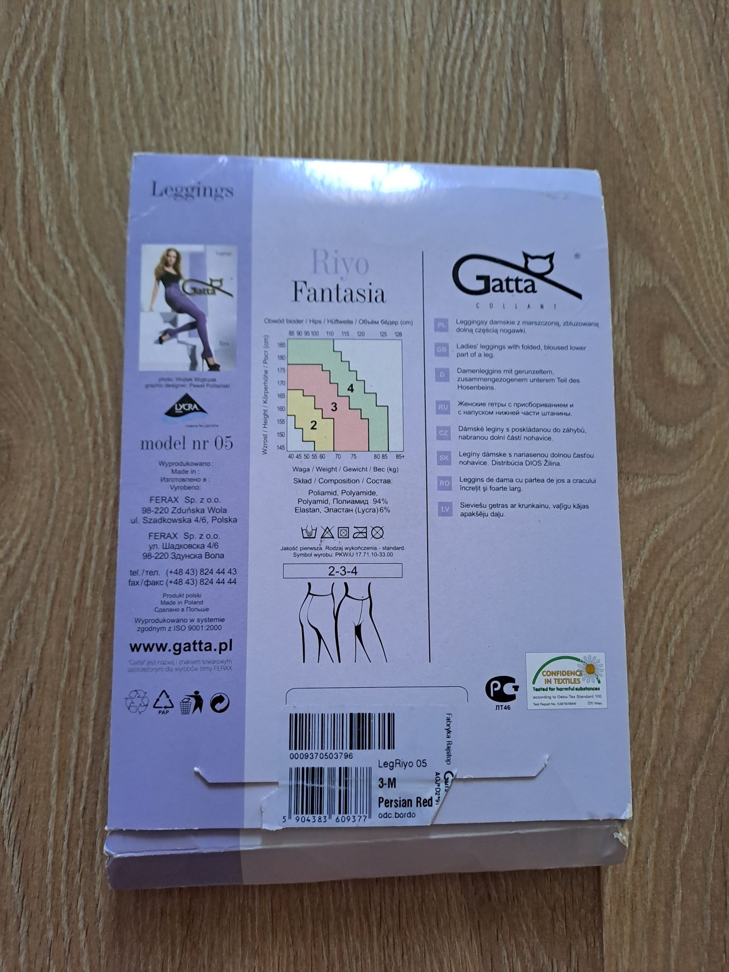 Legginsy Gatta, marszczone, rozmiar 3-M, kolor bordowy