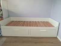 Rezerwacja Na sprzedaż: Łóżko IKEA BRIMNES – 2 szuflady, 80x200 cm