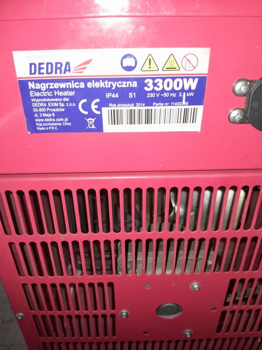 Sprzedam nagrzewnice elektryczną dedra