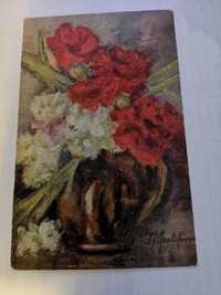 Kartka pocztowa pięknie kolorowa przetłaczana z 1935r.