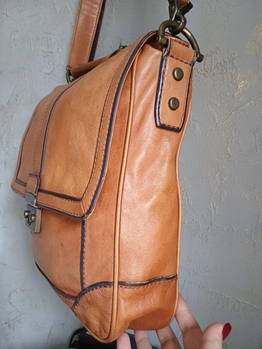 Большая мужская сумка Fossil натуральная кожа