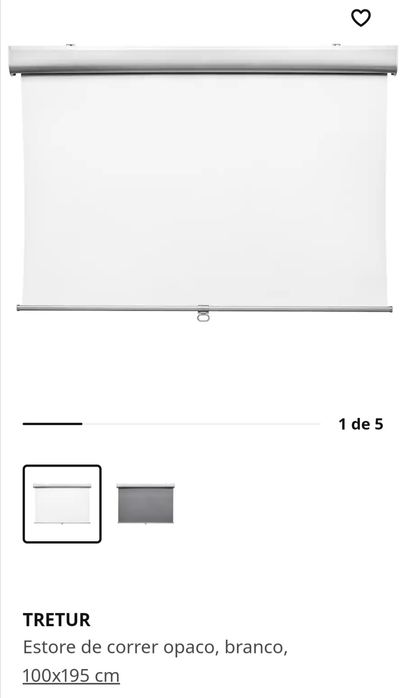 Estores opaco 100x195 cm Branco