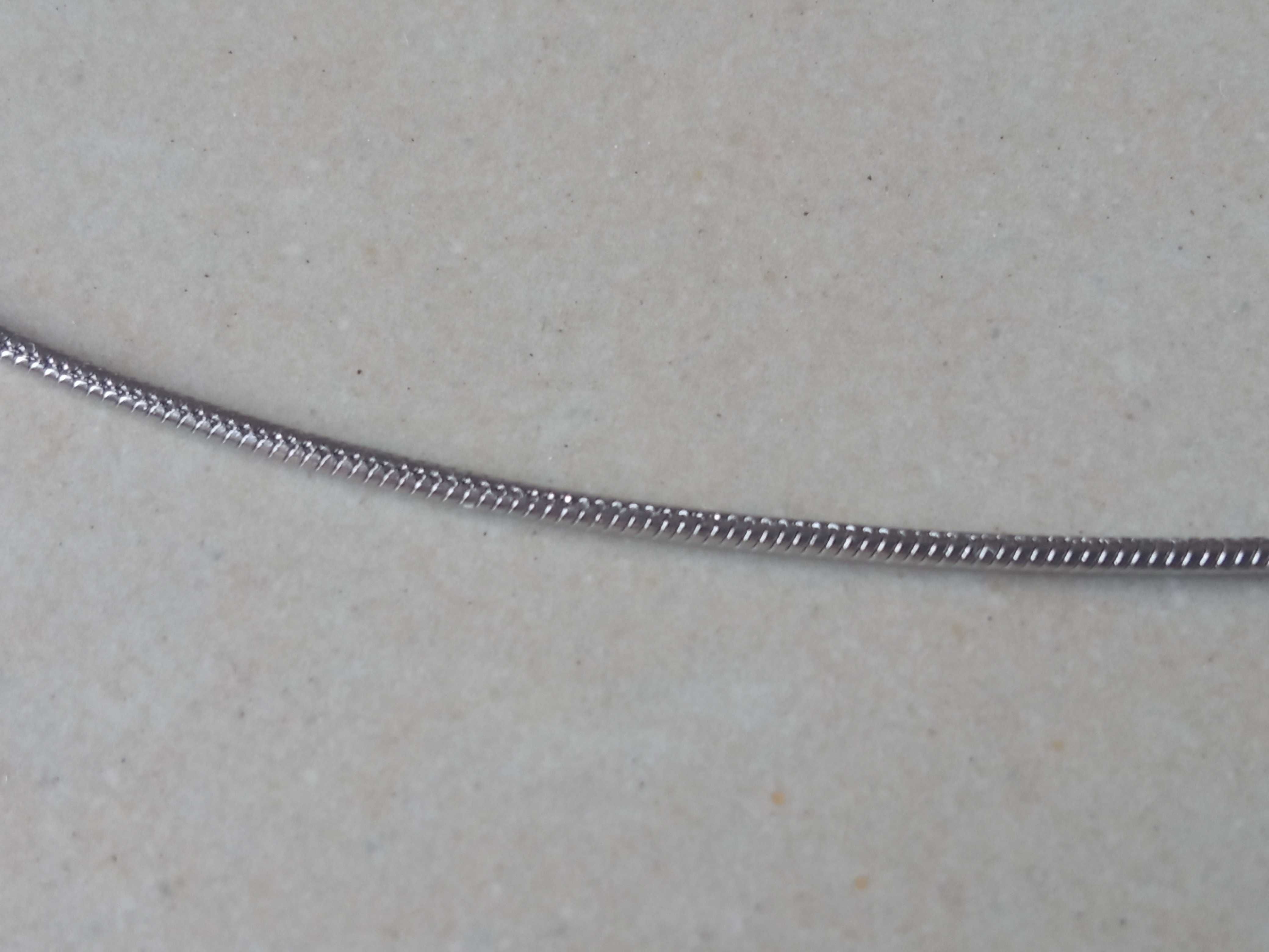 Stalowy naszyjnik łańcuszek srebrny żmijka 1 mm 45 cm+3 cm 48 cm 50 cm