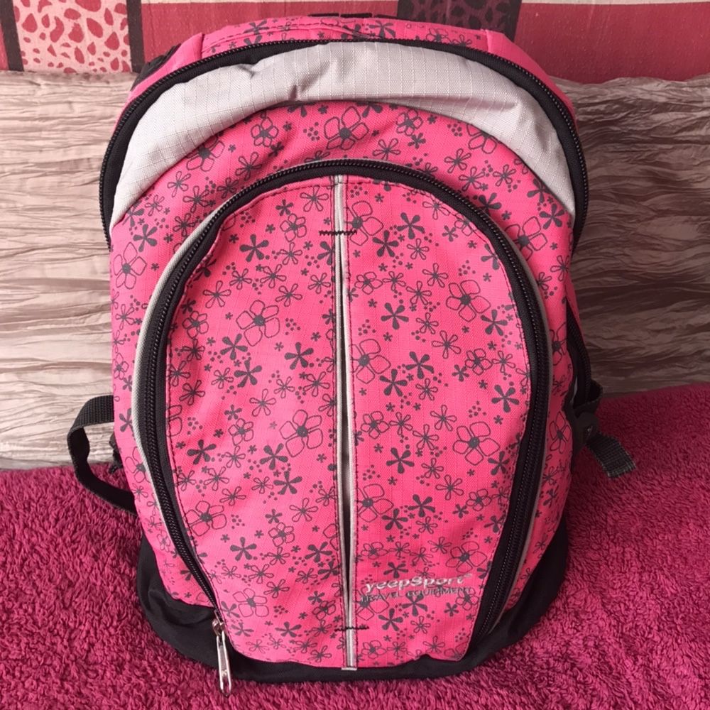 Dwukomorowy różowy plecak yeepSport