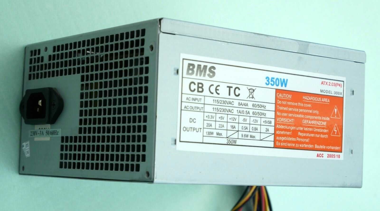 Fonte de ALimentação BMS 350W ATX  PSU 300X, 4xIDE 1xFDD