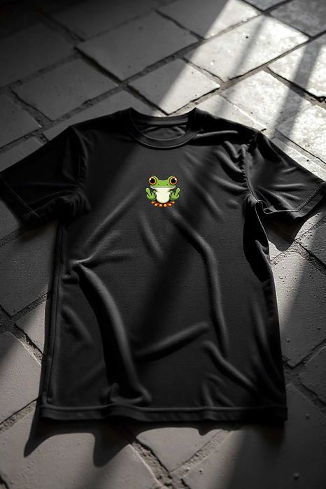 Męska Czarna Koszulka M Żabka Fucki | Prezent dla Chłopaka