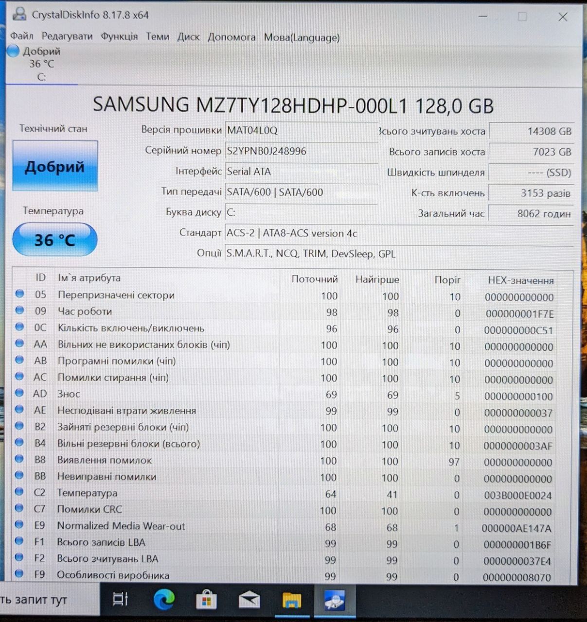 Lenovo ThinkPad T460 14" FHD/8Gb RAM/128Gb SSD/i5-6300U