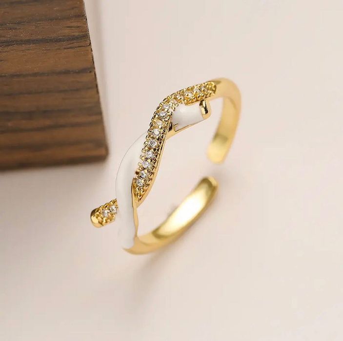 Anel ajustável esmalte com banho ouro 18K, 10 milésimos,  várias cores