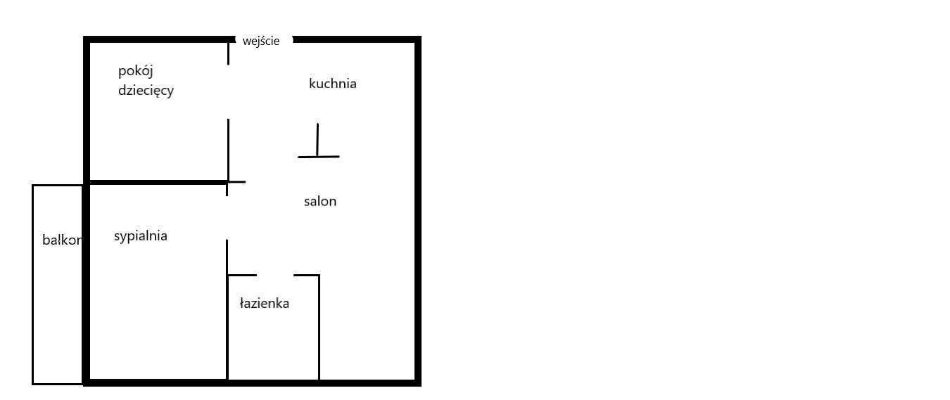 sprzedam 55,4 m2 z balkonem i piwnicą, do wejścia, bezpośrednio