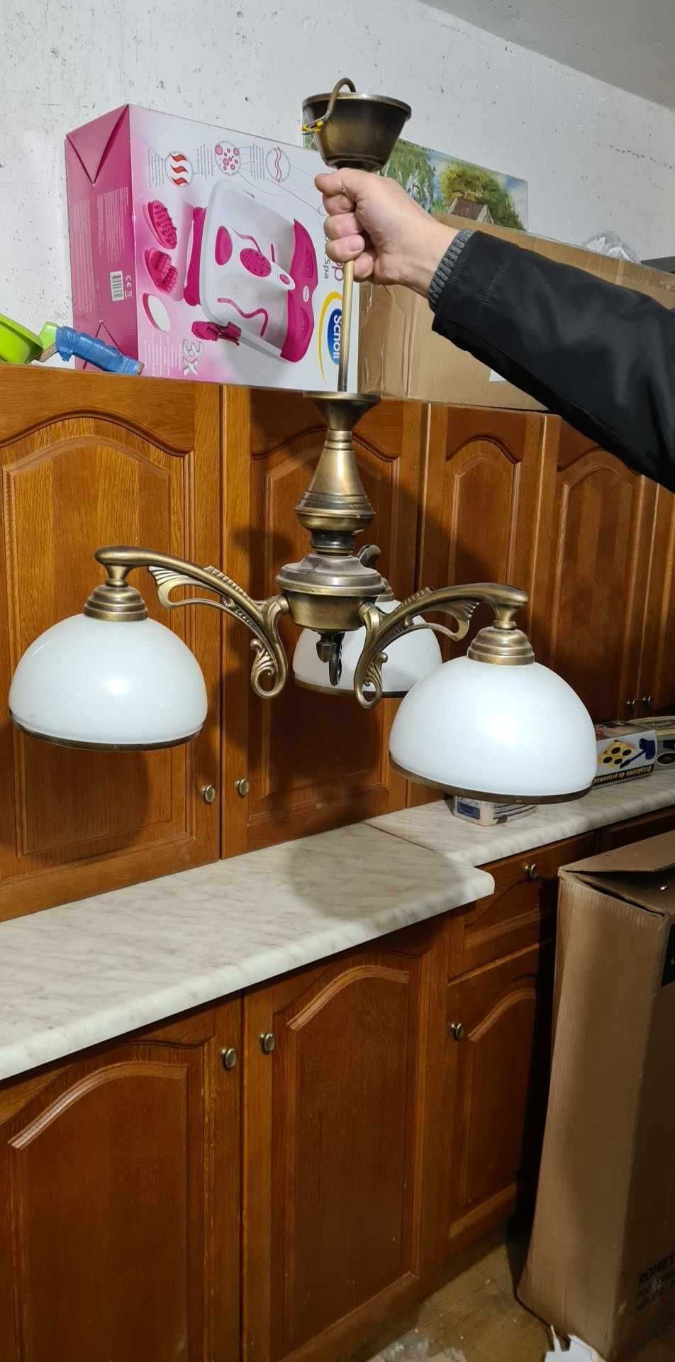 Lampa sufitowa trzypunktowa żyrandol w stylu retro