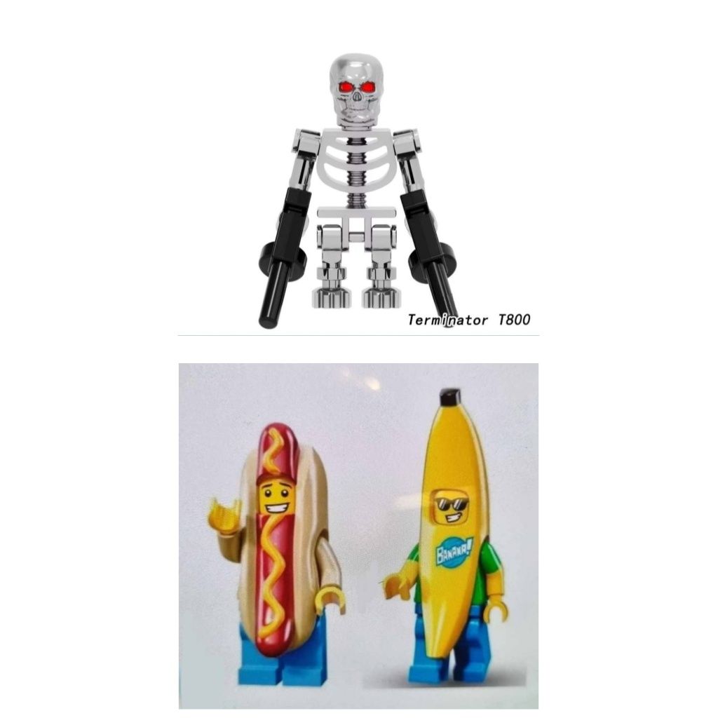 Nowe klocki figurki zestaw banan Hotdog terminator kompatybilne Lego