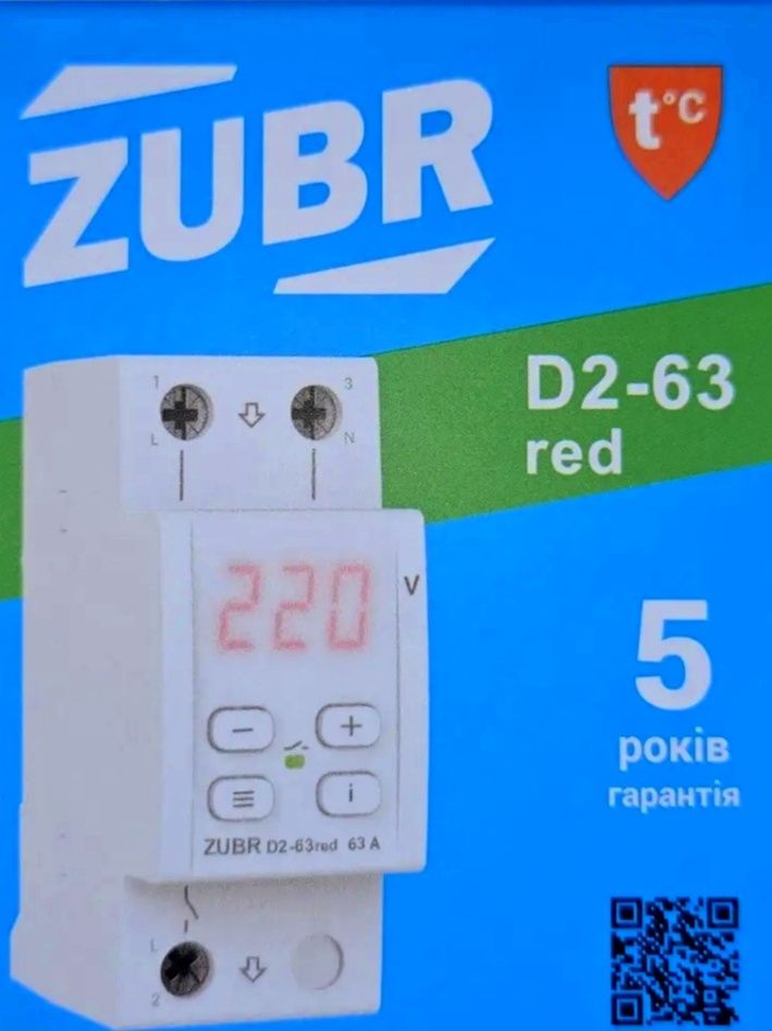 Реле напряжения ZUBR D2-32/40/50/63 red