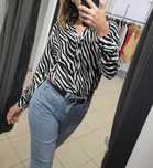 Bluzka biało czarna Tress zebra XL 42 bawełna