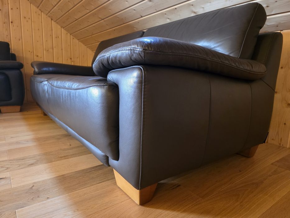 Zestaw wypoczynkowy skóra naturalna super stan