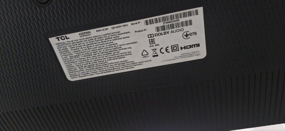 TCL 43 cali smart tv Wi-Fi 4K UHD