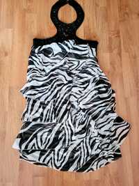 Sukienka falbanki zebra xs