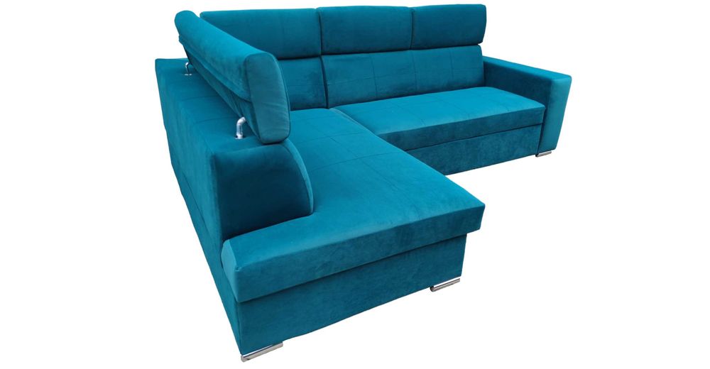 Narożnik Sofa ROCK, Gruby Bonell+ Pasy,Zagłówki reg, schowek,na wymiar