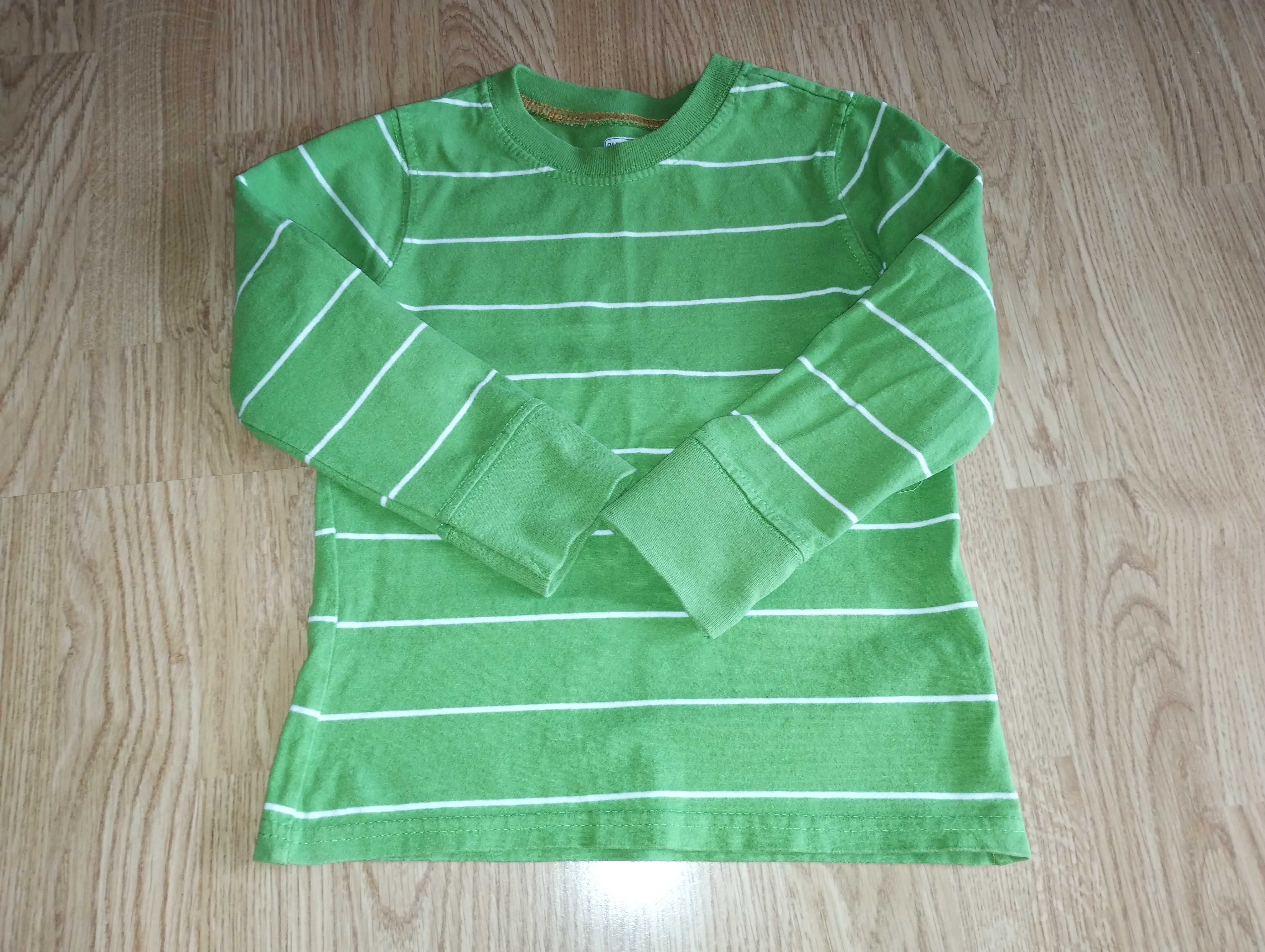 T shirt longsleeve,bluzka zielona 110 cm długi rękaw bawełna