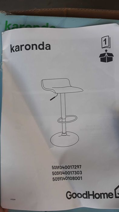 Stołek barowy z podnośnikiem  hoker Karonda nowy !!