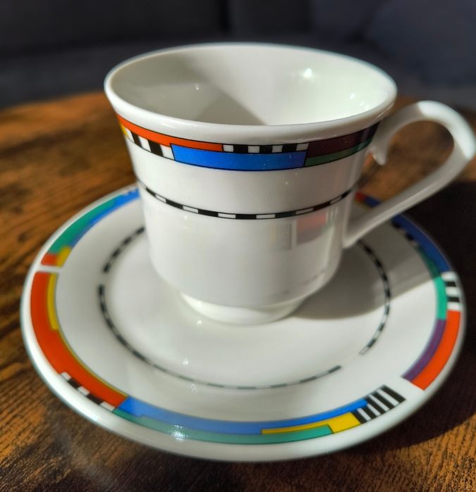 Serwis kawowy porcelanowy  w stylu  Memphis Milano
