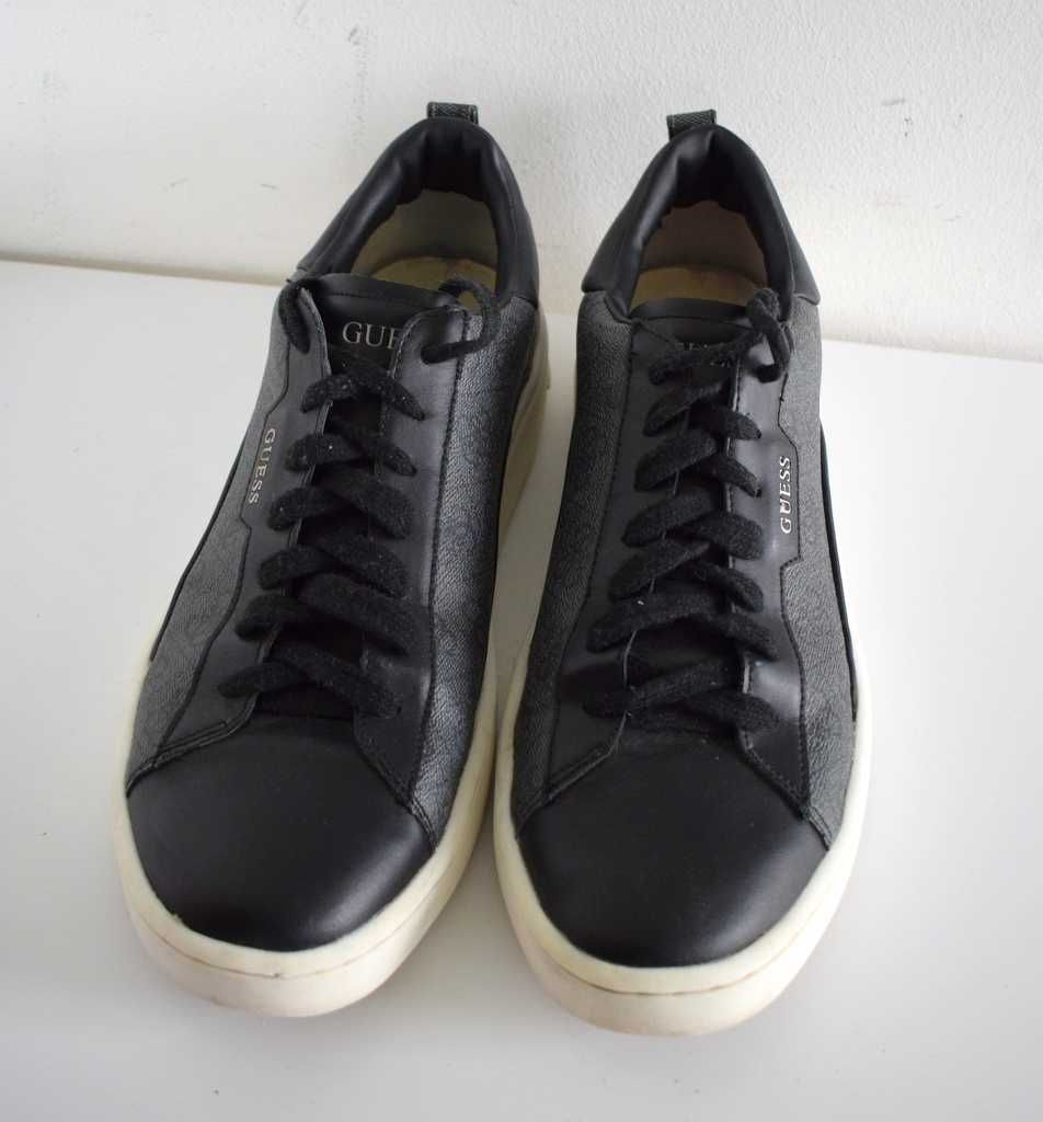 Guess Sneakersy Verona buty sneakersy czarne monogram 45 skórzane