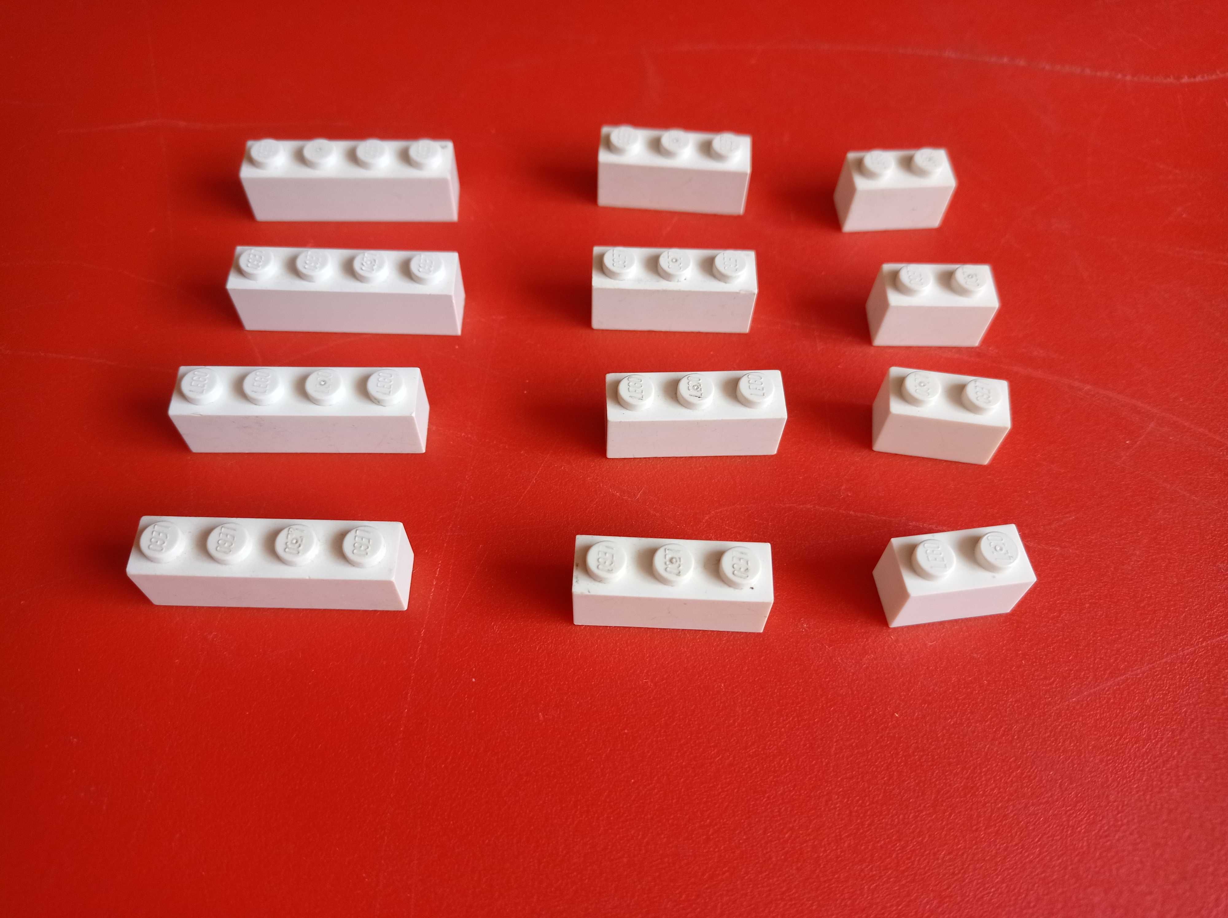 Klocki Lego, cienkie cegły, 1x2 (3002), 1x3 (3622), 1x4 (3010) biały