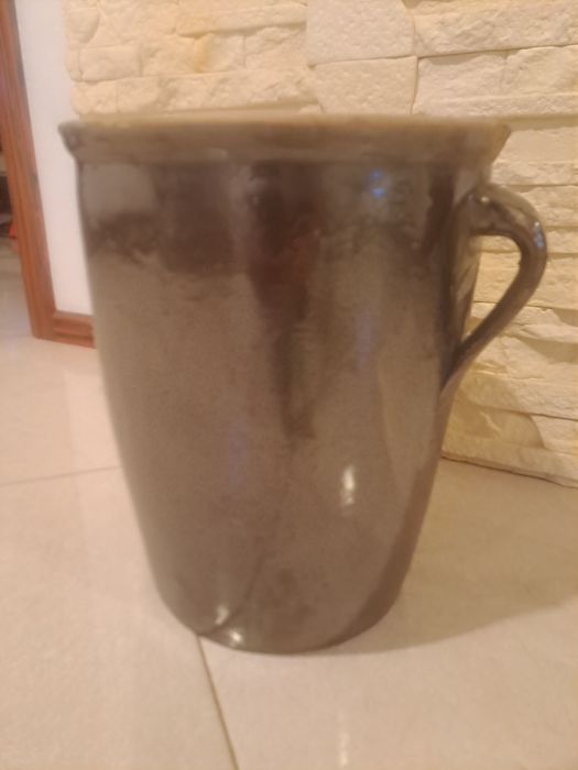 Naczynie kamionkowe duże PRL ogórki