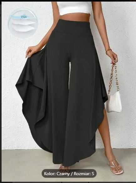 Piękne , stylowe spodnie z wysokim stanem , szerokie nogawki R S