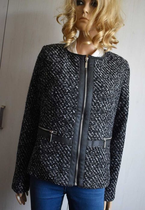 Kurtka 40 L dzianinowa ramoneska marynarka blazer żakiet elegancka