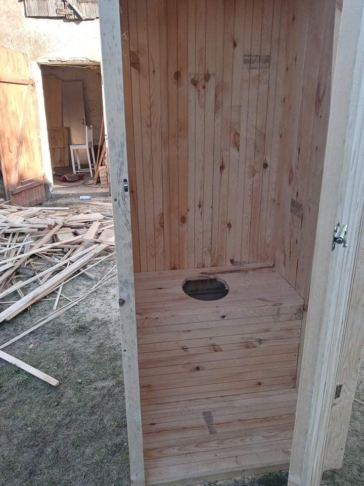 Wychodek drewniany kibel WC na budowę lub działkę slawojka latryna