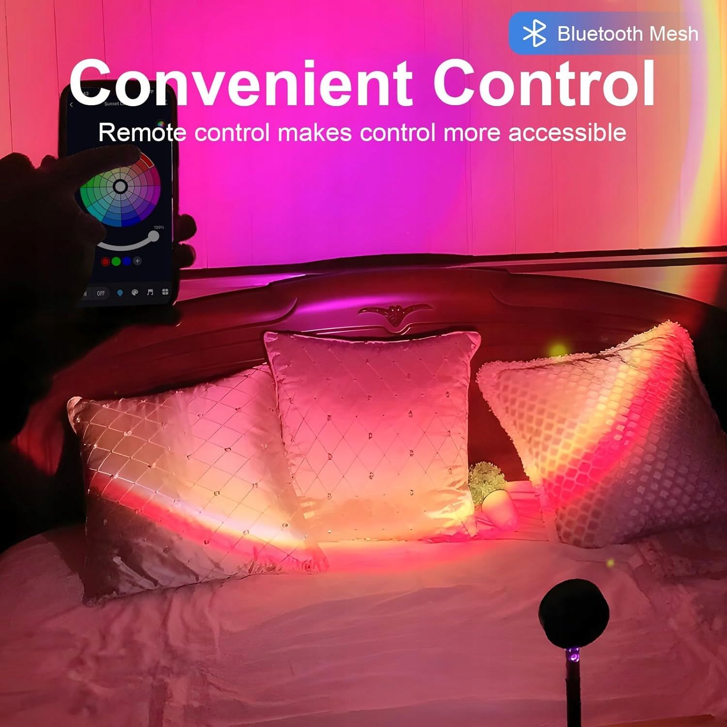 Lampka Projektor Światło Zachodzącego Słońca RGB Smart Bluetooth Apk