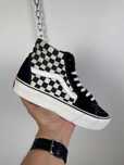 Жіночі високі кеди на платформі в клітинку vans old skool