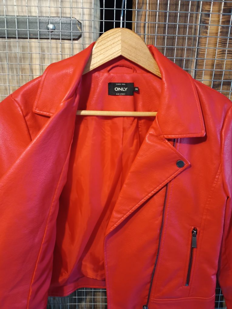 Nowa czerwona ramoneska kurtka biker Only r S 36