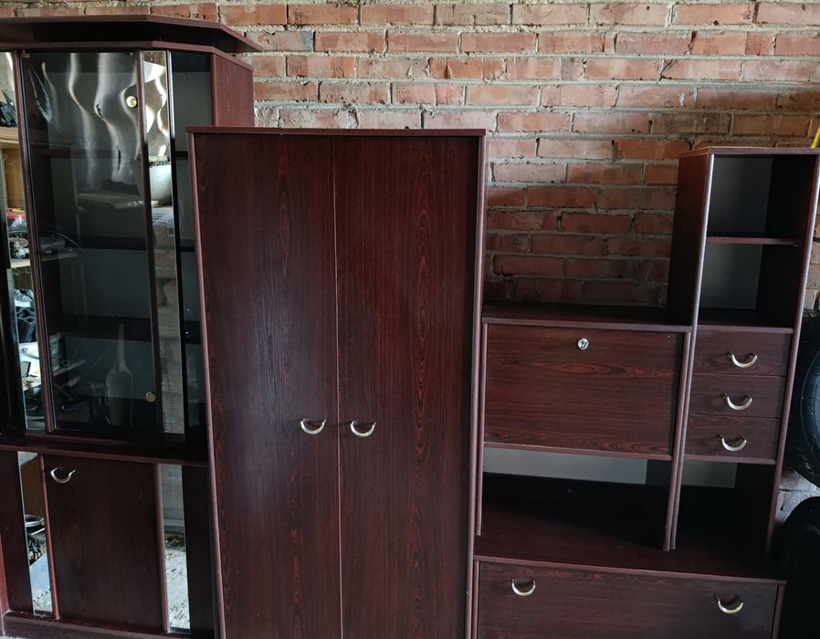 Meble pokojowe mahoń wenge segment meblościanka 8 częściowy zestaw